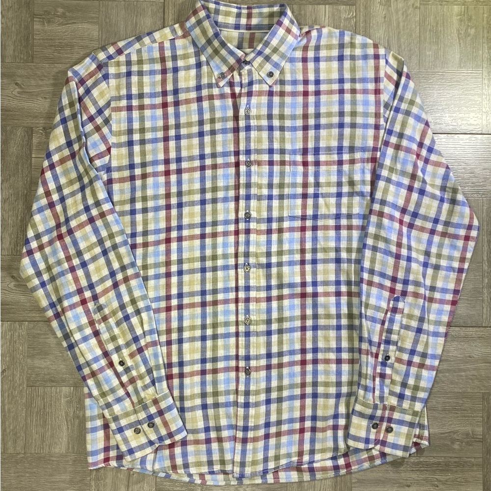 Peter Millar Men's Button Down Shirt Long Sleeve Plaid 100% Cotton - Medium M